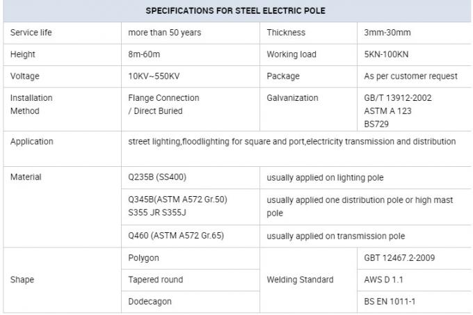 ISO Polo elettrico sepolto Niger Gr65 9m e 12m per aree commerciali 0
